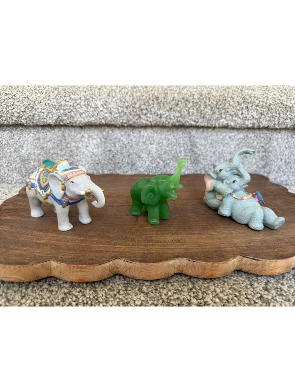 Set of three elephant figurines